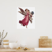 Vintage Kerstmis, Victoriaans Guardian Angel Poster (Keuken)