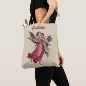 Vintage Kerstmis, Victoriaans Guardian Angel Tote Bag (Dichtbij)