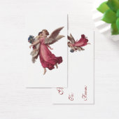 Vintage Kerstmis, Victoriaans Guardian Angel Visitekaartje (Bureau)