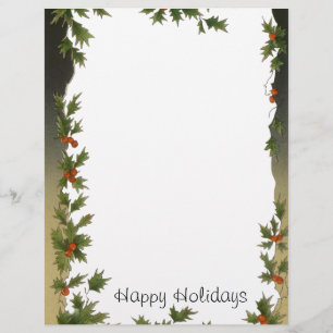 Vintage Kerstmis, Victoriaans Holly Leaves Berries