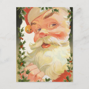 Vintage Kerstmis, Victoriaans Holly verliest grens Feestdagenkaart