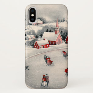 Vintage Kerstmis, Victoriaans ijsberen op een hond Case-Mate iPhone Case