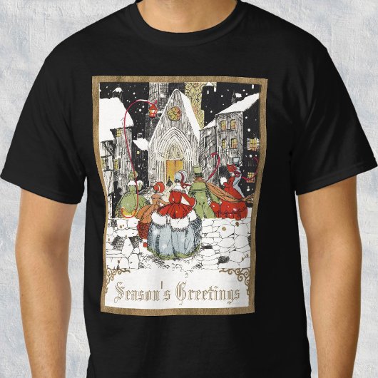 Vintage Kerstmis, Victoriaans kerken T-shirt