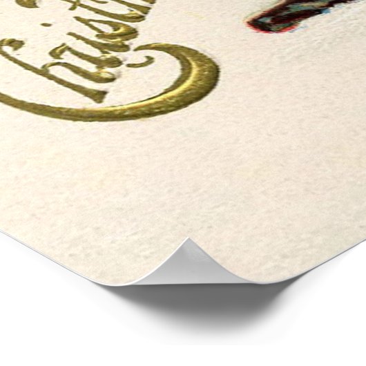 Vintage Kerstmis, Victoriaans kerstballonnen Poster (Hoek)