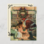 Vintage Kerstmis - Victoriaans kerstbekentenis Kaart (Voorkant / Achterkant)