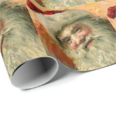 Vintage Kerstmis, Victoriaans kerstcadeauportret Cadeaupapier (Rol Hoek)