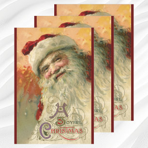 Vintage Kerstmis, Victoriaans kerstcadeauportret Inpakpapier Vel