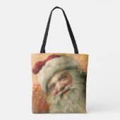 Vintage Kerstmis, Victoriaans kerstcadeauportret Tote Bag (Achterkant)