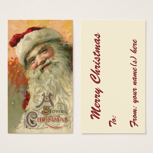 Vintage Kerstmis, Victoriaans kerstcadeauportret Visitekaartjes (Voorkant /achterkant)