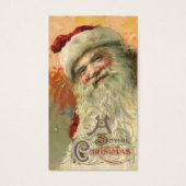 Vintage Kerstmis, Victoriaans kerstcadeauportret Visitekaartjes (Voorkant)