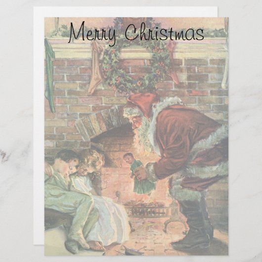 Vintage Kerstmis, Victoriaans kerstkinderen (Voorkant / Achterkant)