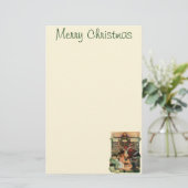 Vintage Kerstmis, Victoriaans kerstkinderen Briefpapier (Staand voorkant)