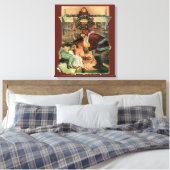 Vintage Kerstmis, Victoriaans kerstkinderen Canvas Afdruk (Insitu (Slaapkamer))