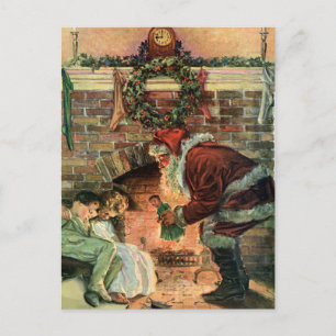 Vintage Kerstmis, Victoriaans kerstkinderen Feestdagenkaart