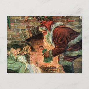 Vintage Kerstmis, Victoriaans kerstkinderen Feestdagenkaart