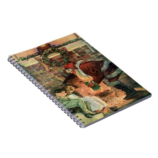 Vintage Kerstmis, Victoriaans kerstkinderen Notitieboek (Rechterzijde)