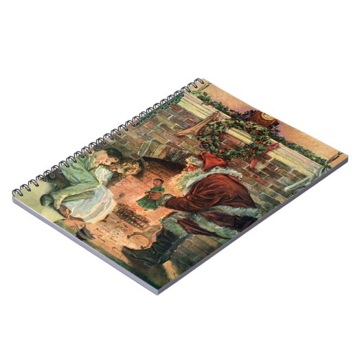 Vintage Kerstmis, Victoriaans kerstkinderen Notitieboek (Linkerzijde)