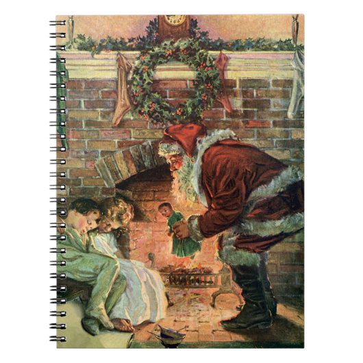 Vintage Kerstmis, Victoriaans kerstkinderen Notitieboek (Voorkant)