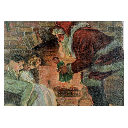 Vintage Kerstmis, Victoriaans kerstkinderen Snijplank (Voorkant)