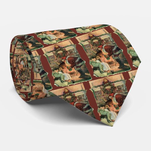 Vintage Kerstmis, Victoriaans kerstkinderen Stropdas (Opgerold)