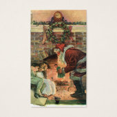 Vintage Kerstmis, Victoriaans kerstkinderen Visitekaartje (Voorkant)