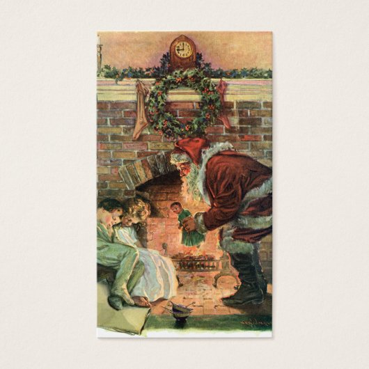 Vintage Kerstmis, Victoriaans kerstkinderen Visitekaartje (Voorkant)