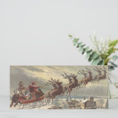 Vintage Kerstmis, Victoriaans kerstman in Sleigh (Staand voorkant)