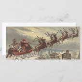 Vintage Kerstmis, Victoriaans kerstman in Sleigh (Voorkant / Achterkant)