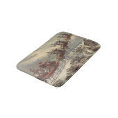 Vintage Kerstmis, Victoriaans kerstman in Sleigh Badmat (Gekanteld)