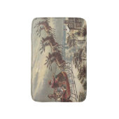 Vintage Kerstmis, Victoriaans kerstman in Sleigh Badmat (Voorkant Verticaal)
