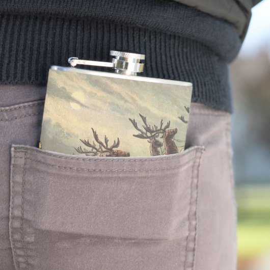 Vintage Kerstmis, Victoriaans kerstman in Sleigh Heupfles (Voorbeeld)