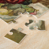 Vintage Kerstmis, Victoriaans kerstman in Sleigh Legpuzzel (Zijkant)