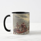 Vintage Kerstmis, Victoriaans kerstman in Sleigh Mok (Links)