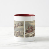 Vintage Kerstmis, Victoriaans kerstman in Sleigh Mok (Midden)