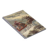Vintage Kerstmis, Victoriaans kerstman in Sleigh Notitieboek (Rechterzijde)