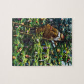 Vintage Kerstmis, Victoriaans kerstman met boom Legpuzzel (Horizontaal)