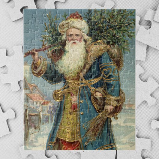 Vintage Kerstmis, Victoriaans kerstman met boom Legpuzzel