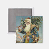 Vintage Kerstmis, Victoriaans kerstman met boom Magneet (Voorkant / Achterkant)
