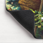 Vintage Kerstmis, Victoriaans kerstman met boom Muismat (Hoek)