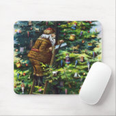 Vintage Kerstmis, Victoriaans kerstman met boom Muismat (Met muis)