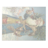 Vintage Kerstmis, Victoriaans kerstman met boom Notitieblok (Voorkant)