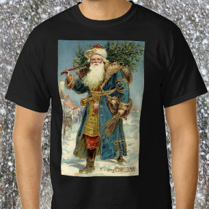 Vintage Kerstmis, Victoriaans kerstman met boom T-shirt
