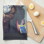 Vintage Kerstmis, Victoriaans kerstman met boom Theedoek (Quarter Fold)