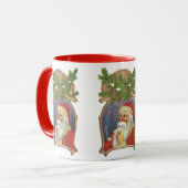 Vintage Kerstmis, Victoriaans kerstman met pijp Mok (Voorkant links)