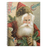 Vintage Kerstmis, Victoriaans kerstman met pine Notitieboek (Voorkant)
