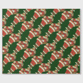 Vintage Kerstmis, Victoriaans kerstman met speelgo Cadeaupapier (Vlak)