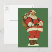 Vintage Kerstmis, Victoriaans kerstman met speelgo Feestdagenkaart (Voorkant / Achterkant)