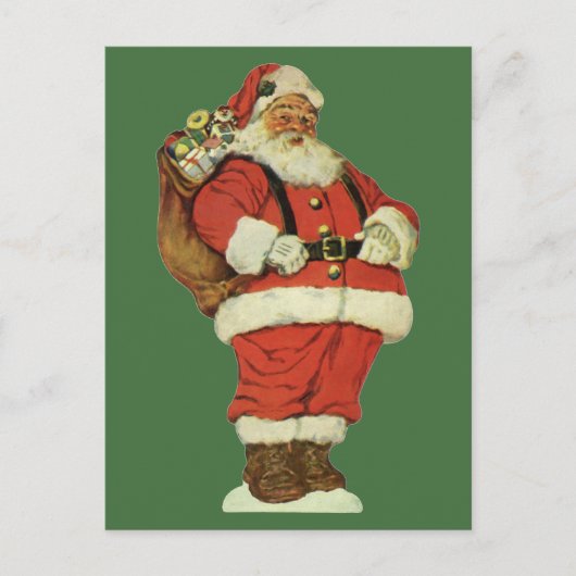 Vintage Kerstmis, Victoriaans kerstman met speelgo Feestdagenkaart (Voorkant)