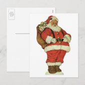 Vintage Kerstmis, Victoriaans kerstman met speelgo Feestdagenkaart (Voorkant / Achterkant)