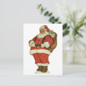 Vintage Kerstmis, Victoriaans kerstman met speelgo Feestdagenkaart (Staand voorkant)